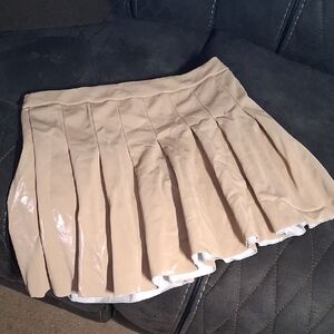 URBAN Romantics Beige Pleated Mini Skirt